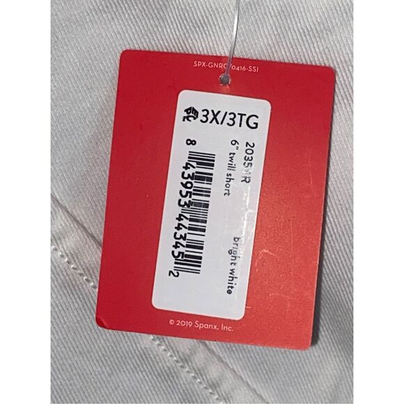 Spanx 3X White 6” Twill Shorts Women’s Plus Size High Rise Stretch Pockets NWT - Picture 3 of 5